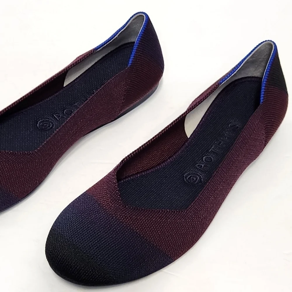Rothys Blackberry Captoe Ombre Stripe Colorblock‎ Flats